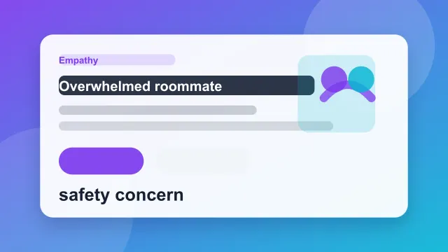 CASPer sample question image about supporting an overwhelmed roommate.